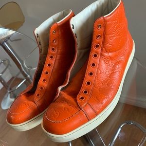 Brooklyn Guccissima High-Top Sneaker, Orange
